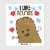 Sticker J'adore les pommes de terre (Feuille)