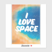 Sticker J'adore l'espace (Feuille)