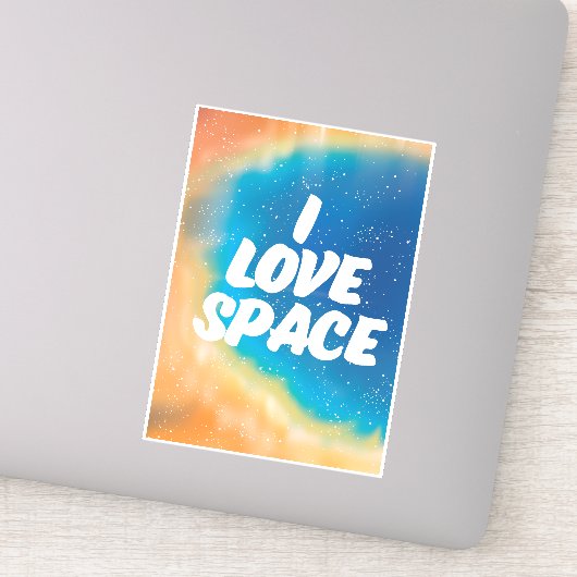 Sticker J'adore l'espace (Détail)
