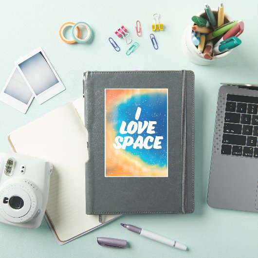 Sticker J'adore l'espace (Couverture iPad)