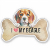 Sticker J'adore l'os de mon basset (Devant)