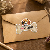Sticker J'adore l'os de mon basset