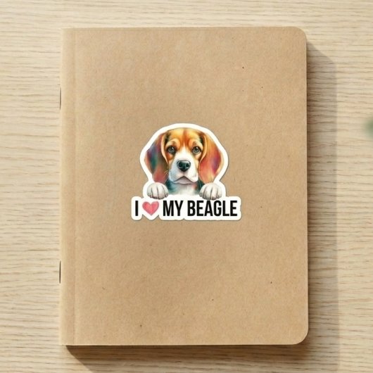 Sticker J'adore l'os de mon basset