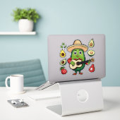 Sticker J'adore manger de l'avocat (Ordinateur portable sur le bureau)
