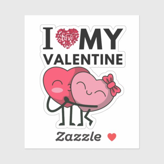 Sticker J'adore mes cadeaux de Saint Valentin spéciaux (Feuille)