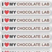 Sticker J'adore mon labrador chocolat (Devant)