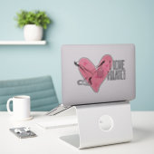 Sticker J'ADORE PILATES Pilates Pose (Ordinateur portable sur le bureau)