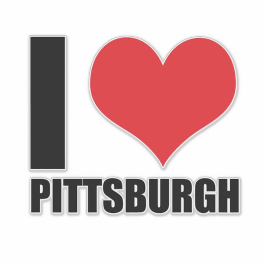 Sticker J'adore Pittsburg (Devant)