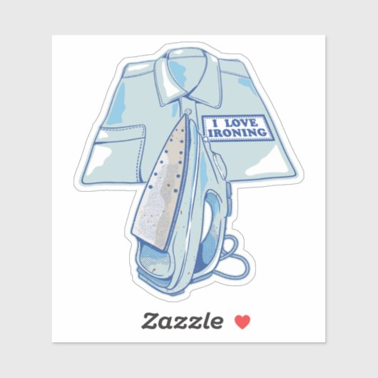 Sticker J'adore repasser (Feuille)