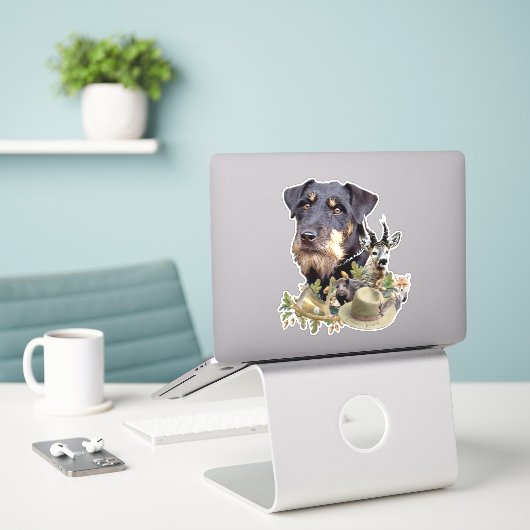 Sticker Jagdterrier (Ordinateur portable sur le bureau)