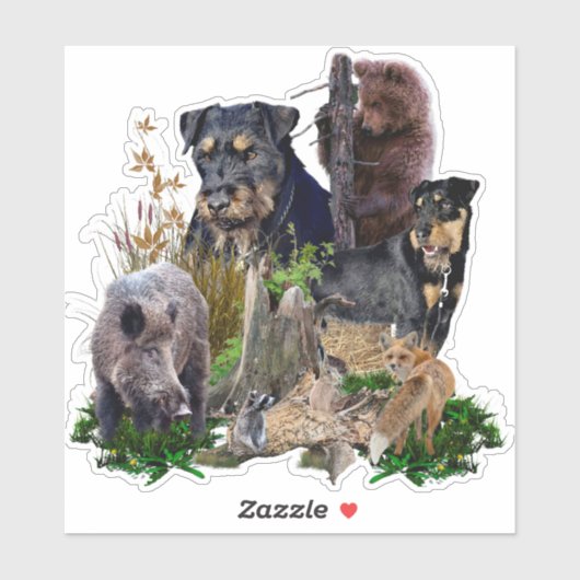 Sticker Jagdterrier Apache c. Renbrad. (Feuille)