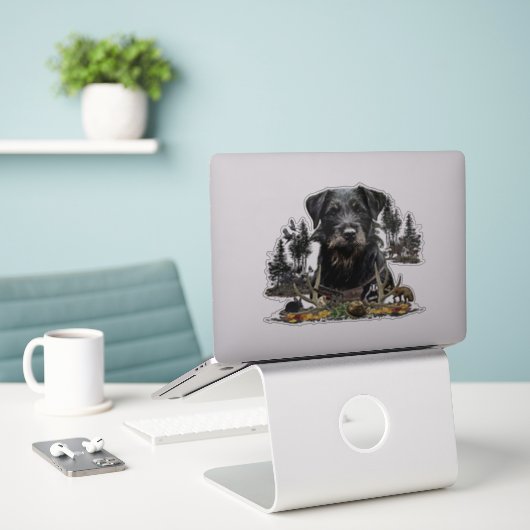 Sticker Jagdterrier - chien de chasse polyvalent (Ordinateur portable sur le bureau)