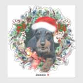 Sticker Jagdterrier, Joyeux Noël (Feuille)
