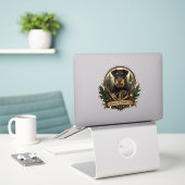 Sticker Jagdterrier,  Logo de chasse (Ordinateur portable sur le bureau)