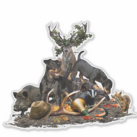 Sticker Jagdterrier, Terrier de chasse allemand (Devant)