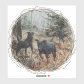 Sticker Jagdterriers, chiens de chasse tout autour. (Feuille)