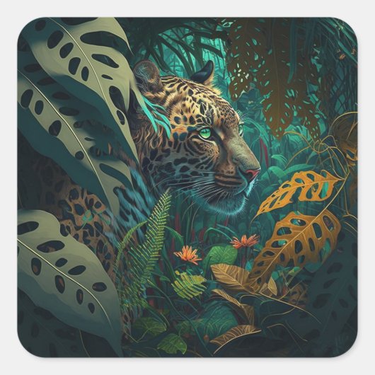 Sticker Jaguar Jungle sauvage (Devant)