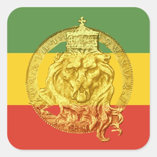 Sticker Jah Rastafari Lion de Juda (Devant)