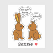 Sticker J'Ai Blessé Le Mur ! Quoi ? Coupe de contours (Feuille)