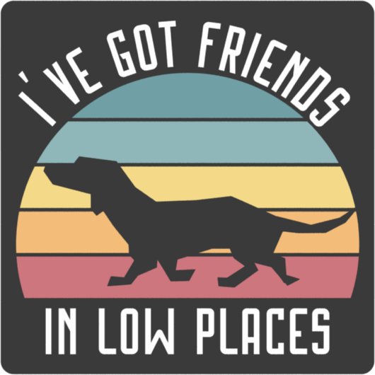 Sticker J'ai des amis à des endroits bas (Devant)