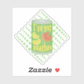 Sticker J'ai des pêches Tin de fruit (Feuille)