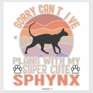 Sticker J'ai des plans avec mon chat Sphynx