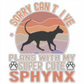 Sticker J'ai des plans avec mon chat Sphynx (Devant)