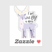 Sticker J'Ai Été Frappé Par Un Cerf - Turquoise (Feuille)