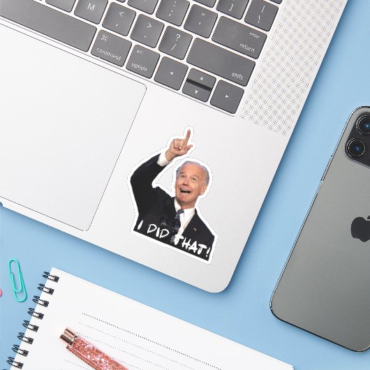 Sticker J'ai fait ça ! (Ordinateur portable avec iPhone)