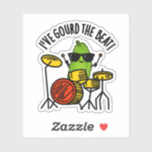 Sticker J'Ai Gourd The Beat Funny Drummer Pun (Feuille)