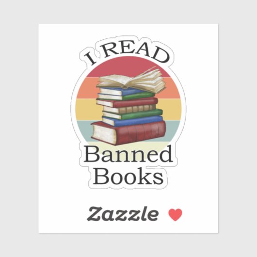 Sticker J'ai lu Banned Books Librarian Bookworm Book Reade (Feuille)