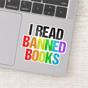 Sticker J'ai lu les livres interdits Arc-en-ciel Ordinateu