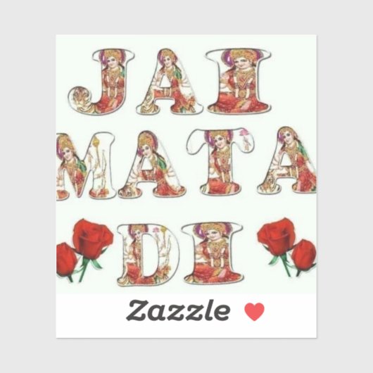 Sticker Jai Mata Di - Bénédiction divine de la Mère (Feuille)