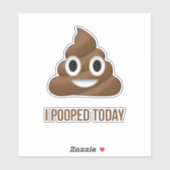 Sticker J'Ai Poopé Aujourd'Hui Poo Emoticon (Feuille)