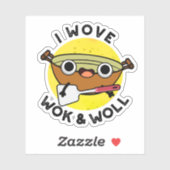 Sticker J'Ai Réveillé Wok Et Woll Funky Chinois Wok Pun (Feuille)