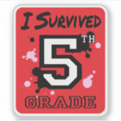 Sticker J'ai survécu 5e année (Devant)