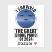 Sticker J'Ai Survécu À La Grande Panique Des Drones De 202 (Feuille)