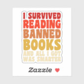 Sticker J'Ai Survécu À La Lecture Interdits Livres Drôle C (Feuille)