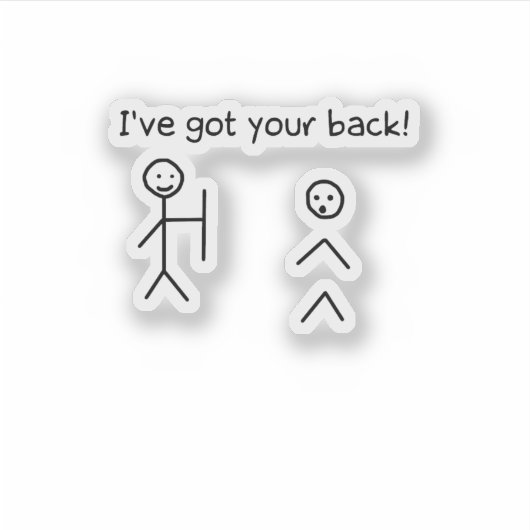 Sticker J'ai ton dos Drôle Stickman mème (Devant)