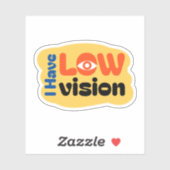 Sticker J'ai une basse vision design mignon (Feuille)