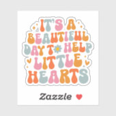 Sticker J'ai une belle journée pour aider les petits coeur (Feuille)