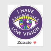 Sticker J'Ai Une Vision Faible Malvoyante Aveugle (Feuille)