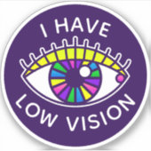 Sticker J'Ai Une Vision Faible Malvoyante Aveugle (Devant)