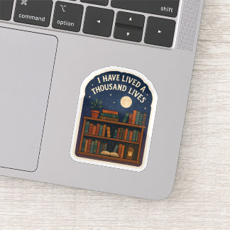 Sticker J'ai vécu mille vies, Bibliothèque ciel nocturne