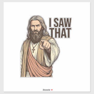 Sticker J'ai vu ce pointage religieux vintage gravure Sh