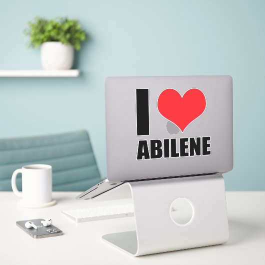 Sticker J'aime Abilene (Ordinateur portable sur le bureau)