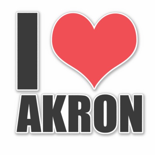 Sticker J'aime Akron (Devant)