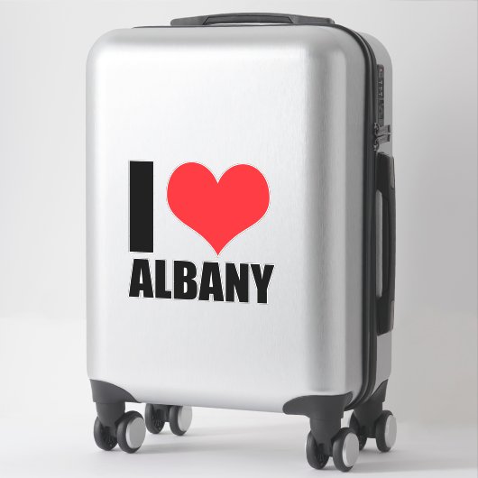 Sticker J'aime Albany (Sur valise)