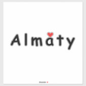 Sticker J'aime Almaty (Feuille)