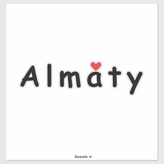 Sticker J'aime Almaty (Feuille)